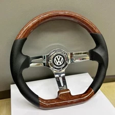 Steering Wheel fits for VW Wood Flat Bottom VW Beetle 1200 1300 1600 1303 Super