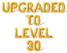 UPGRADED TO LEVEL 30 Letter Balloons Banner - 30th Birthday Party Decorations