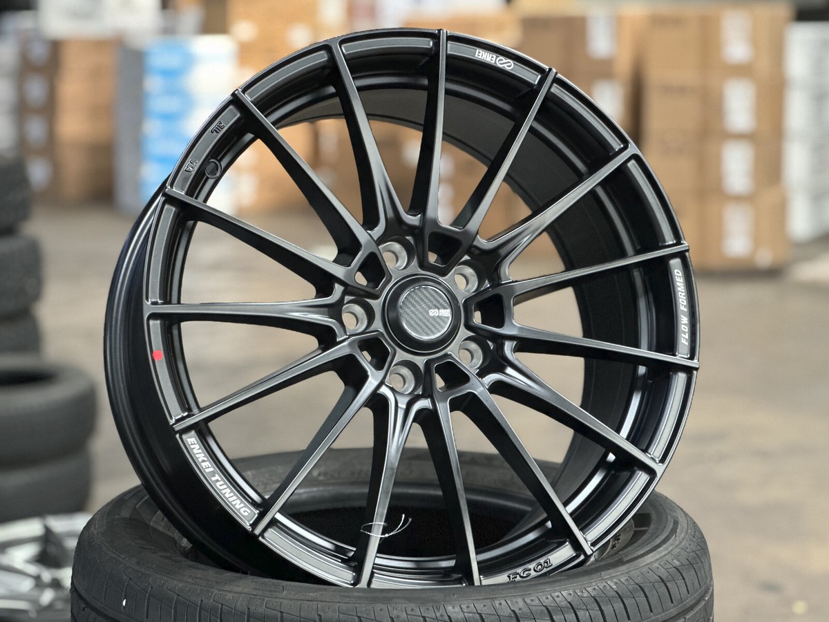 New 18x8J ENKEI TUNING FC01 BLACK (4 Wheel) 5x114.3 Honda Toyota