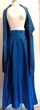 vintage 80's blue Jessica McClintock Taffeta skirt with sash sz 6