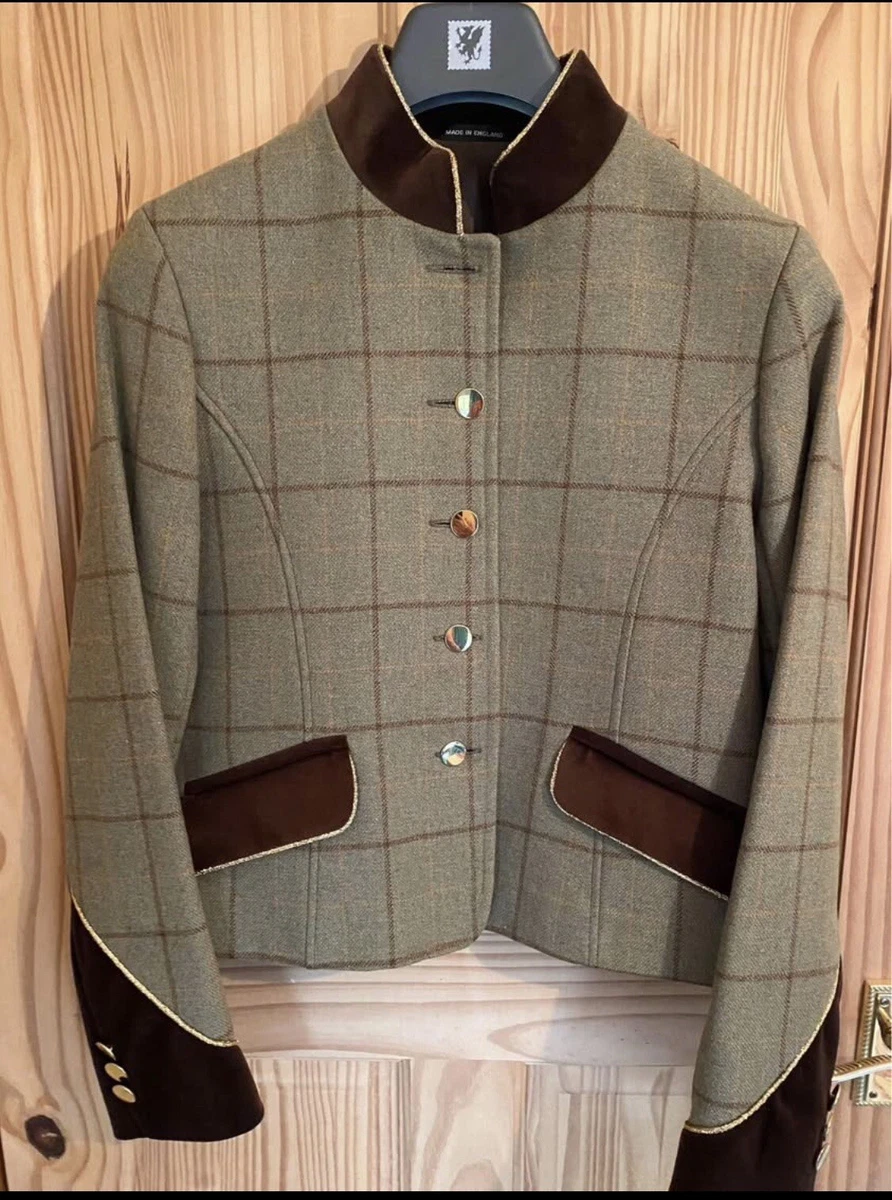 Veste De Show Tweed Le Beau Cheval, Marine Et Rose, Femme – Taille UK12/14