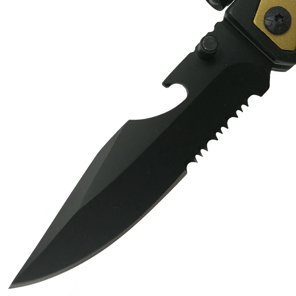 Faca de bolso de resgate ao ar livre 8,75" tática multifuncional assistida por mola - Imagem 4 de 4