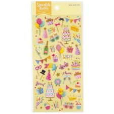 Mind Wave Sparkleholic Transparent Gold Glitter Stickers / Birthday