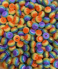 wholesale quality striped resin 8 mm round beads TRANSLUCENT option for colours