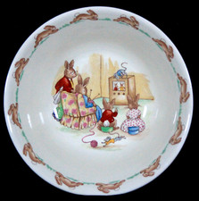 RARE VTG ROYAL DOULTON BUNNYKINS TV TIME COUPE CEREAL BOWL 6 INCH DIAMETER NEW