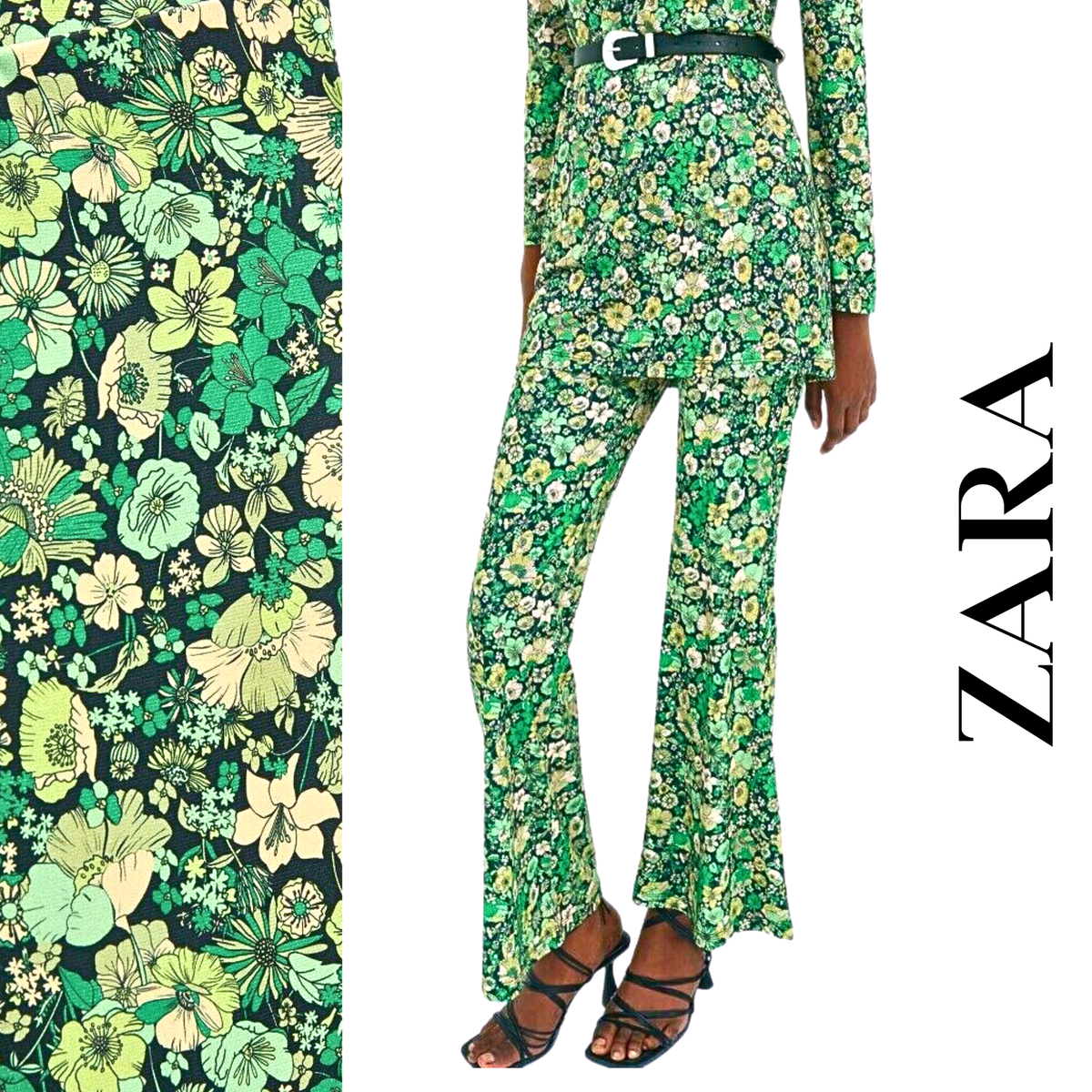 パンツ Etro Green Viscose Flare Pants Floral Medallion Print Etro | Pants & Jumpsuits | Etro Green Viscose Flare Pants