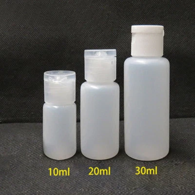 10/20/30ML Plastic Sample Vial Flip Cap Empty Essential Squeeze Bottle Container