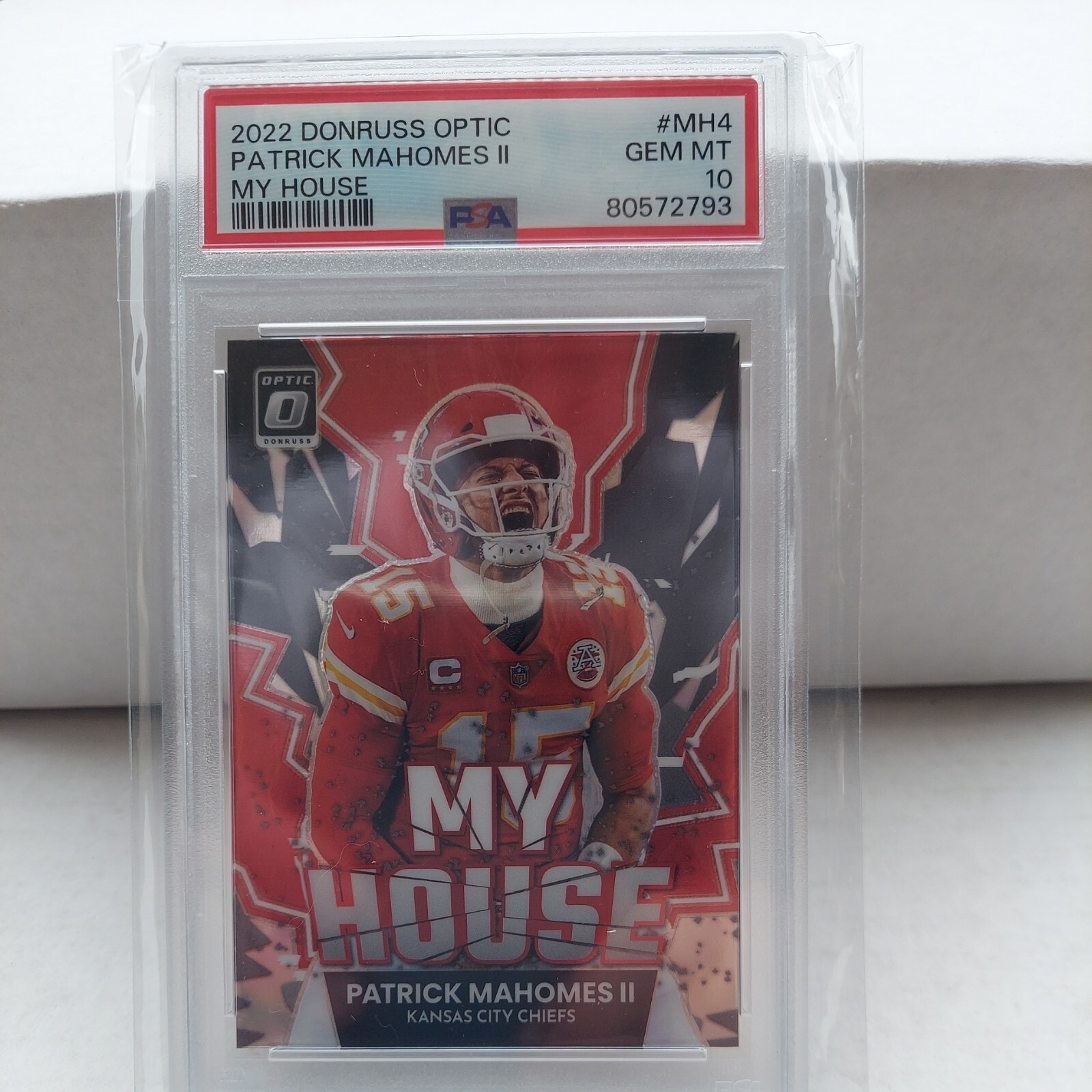 2022 Patrick Mahomes Donruss Optic My House Chiefs PSA 10