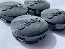 4x Original Jeep Schwarz Glänzend Rad Naben Kappen Felgen Deckel Emblem zier