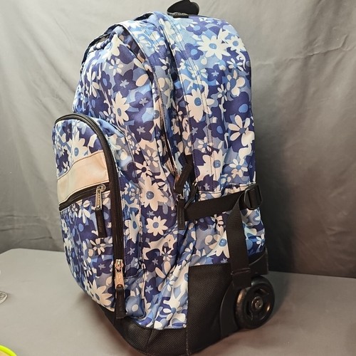 LL Bean Deluxe Rolling Backpack 19" Carry-on Blue School Travel Wheeled Pull Bag - Picture 2 of 15