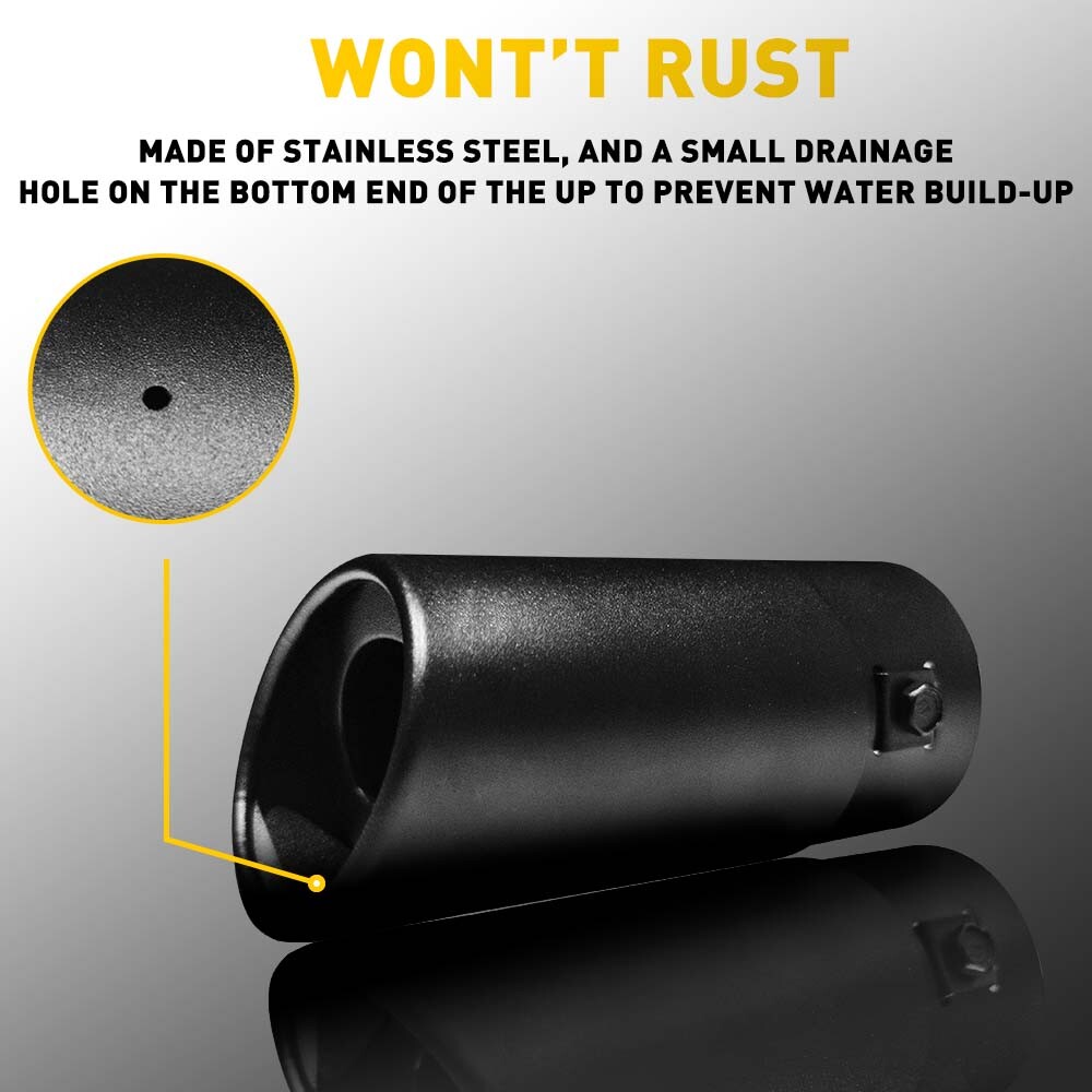 Matte Black Steel Stainless Car Exhaust Pipe Tip 1.5''-2.4'' Fit outlet tailpipe