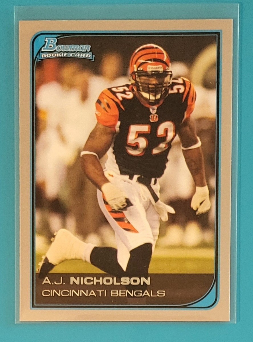 2006 Bowman Rookie #198 A.J. Nicholson Cincinnati Bengals Football