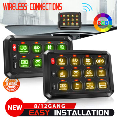 8/12 Gang APP/Wireless Switch Panel Remote Control Relay OffRoad Marine Truck RV