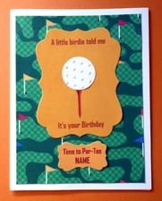 Birthday Card for Golfer Handmade with Personalized Name and Verse Inside