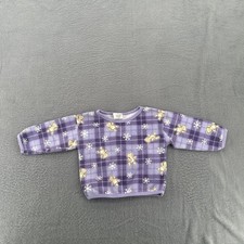 Vintage Garanimals Toddler Sweatshirt 18M Purple Plaid Teddy Bear USA Made