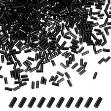 1800-Pack Bugle Beads, 2x4mm Tube Beads Kit for DIY Craft Black 