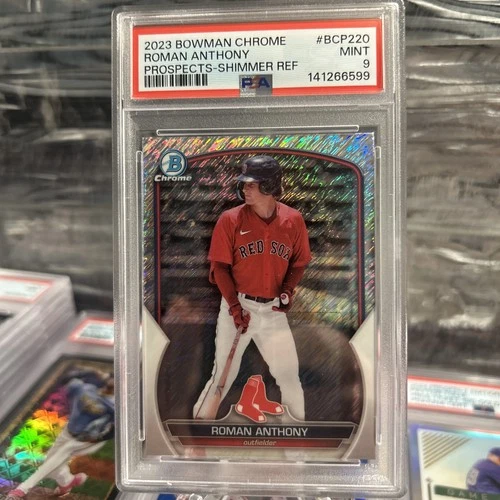 Roman Anthony 2023 Bowman Chrome Prospects #BCP-220 Shimmer Refractor PSA9