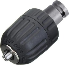 Keyless Drill Chuck 0.8-10mm with 1/2 Inch Square Adapter for Impact Wrench