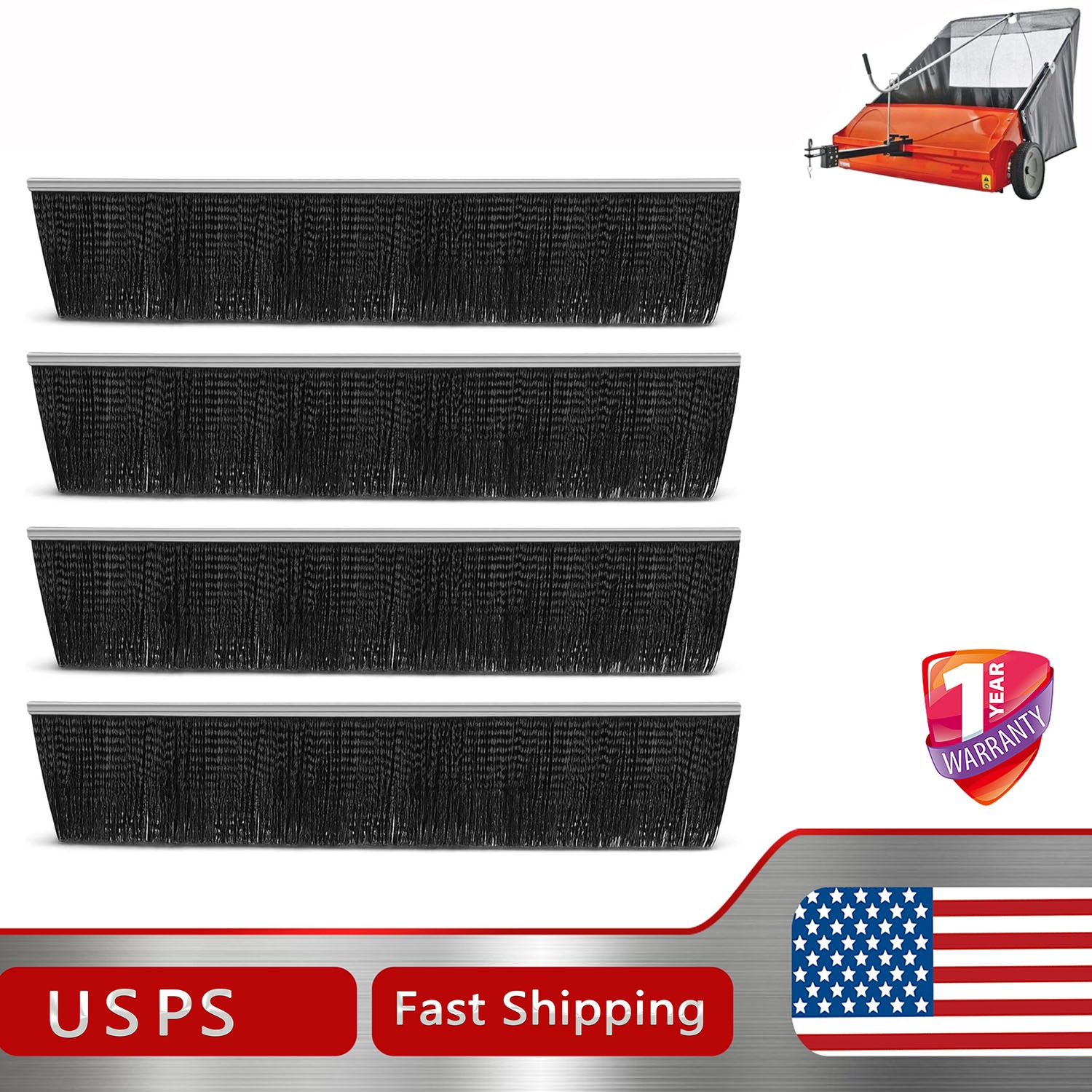 4 Pack Craftsman 21 Brush for Agri-Fab 42 Tow Behind Lawn Leaf Sweeper 46780