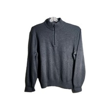 Eddie Bauer Men's 1/4 Zip Pullover Sweater Extra Large LT Gray Fleece Mock Neck