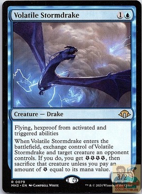 Volatile Stormdrake 79 Rare Modern Horizons 3 Magic: The Gathering LP