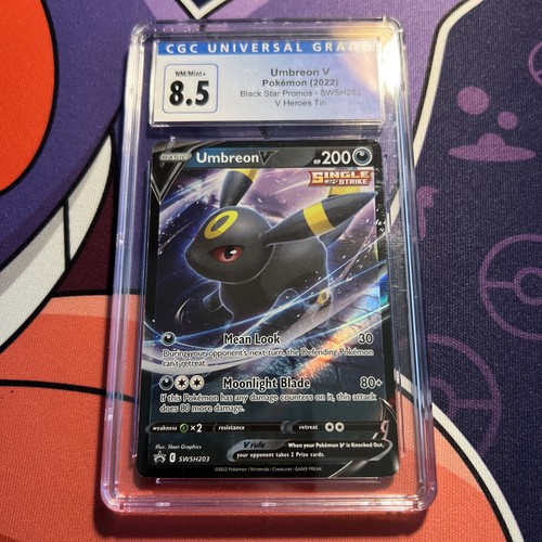 2022 POKEMON BLACK STAR PROMOS,  HOLO #SWSH203 UMBREON V CGC 8.5