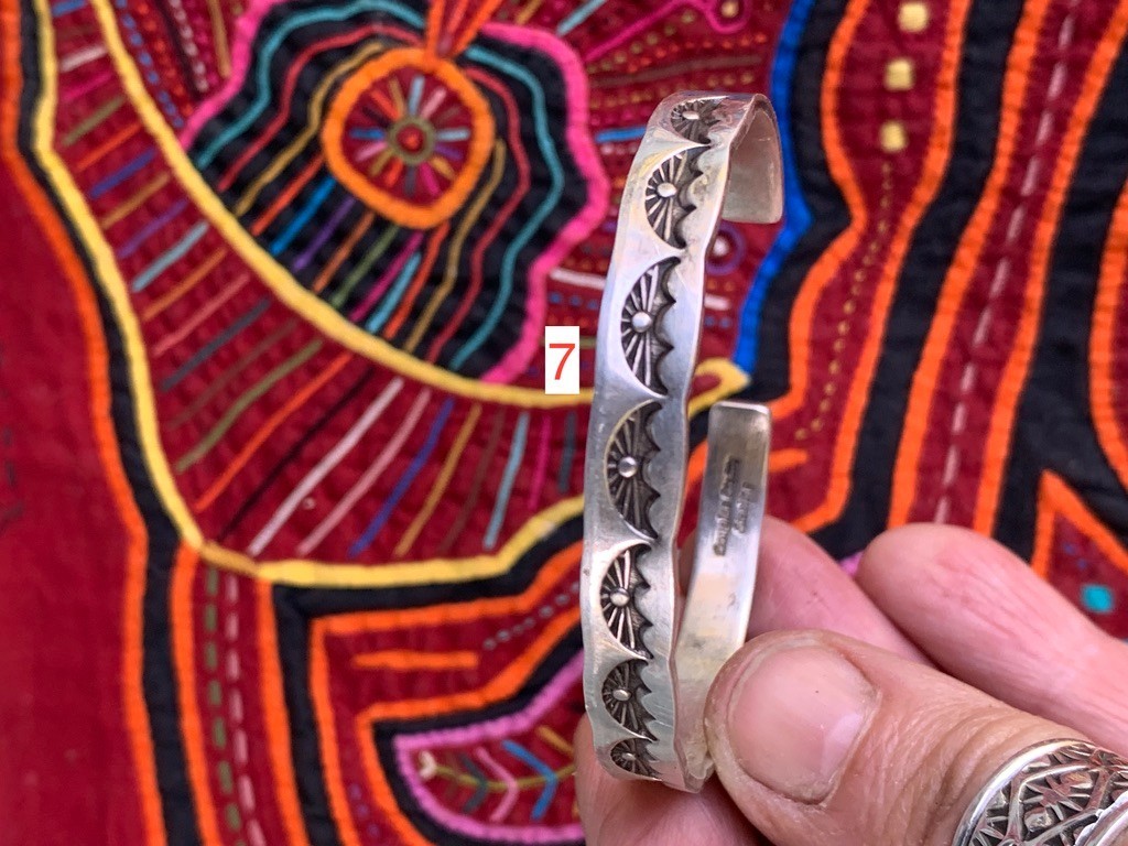 Douglas Etsitty Sterling Silver Stamped Stacker C… - image 2