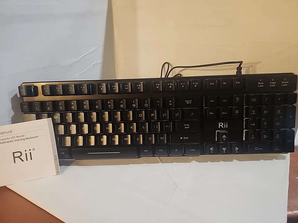 Rii RK100+ Mixed Color LED Backlit Multimedia Gaming Keyboard - Image 2 of 2