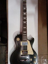 Second-hand vintage-style electric guitar, black matte, free shipping, clearance