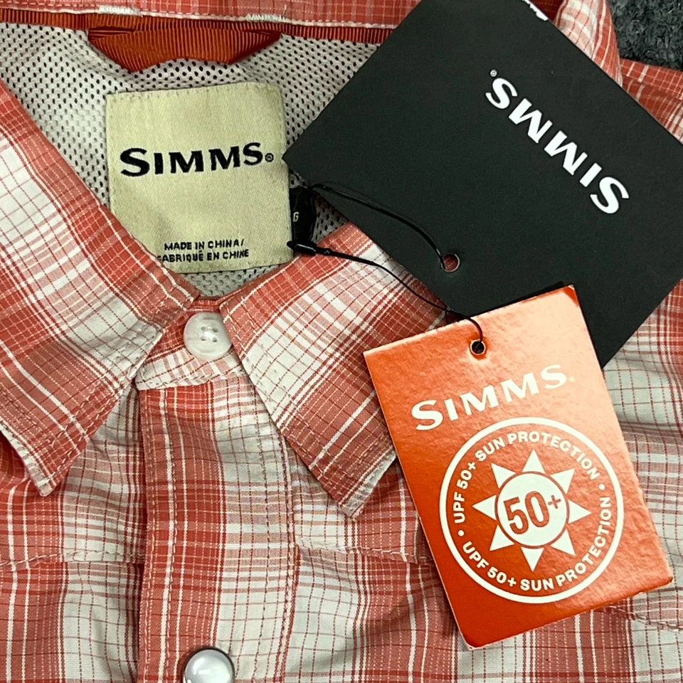 Simms Telluride Outside Fishing Shirt UPF 50+ Plaid Pearl Snap Vented LS L NWT - Image 2 of 4