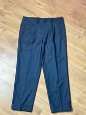 Vintage Yves Saint Laurent Tailored Trousers 100 Wool YSL W32 L30 90s Navy Blue