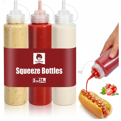 Squeeze Bottles 710 ml 3 Stück BPA Free LDPE Messung