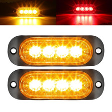 2pc Led Side Marker Amber Red Lights Clearance Light Truck Trailer Rv Waterproof