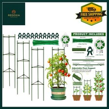 Adjustable Climbing Plant Trellis Cage Garden Support Kit with Ties Clips, 3 ...