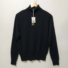 LILYSILK Cashmere Turtleneck Womens Medium Black Pullover Sweater NWT