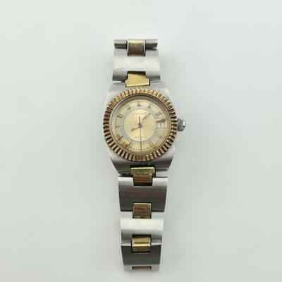 Vintage Wittnauer Automatic Ladies Watch Date Gold Bezel Swiss Working Repair