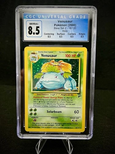 Venusaur CGC 8.5 Base Set 2 Holo Rare Pokémon Card 18/130 (2000)