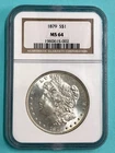 1879 Morgan Silver Dollar ~ Coin Graded/Certified by NGC as MS 64 ~ Some Toning