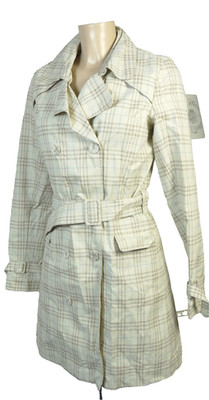 ORSAY trench coat trench coat jacket plaid check beige blue size S 36 (BE53)