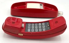 Vintage AT&T Red Trimline Landline Phone with Cords