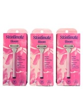 Pack of 3 - Skintimate Bloom Women's Razor Handle Two 4 Blade Cartridges