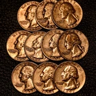 Lot 45: (10) US 90% Silver Quarters ~ $2.50 Face ~ Nice Coins / FREE SHIPPING