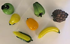 Murano Style Blown Glass Fruit/ Vegetables Set Of 7 Pcs 4.5" - 7"