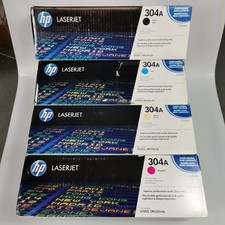 HP 304A Genuine Original Black Cyan Magenta Yellow Toner Cartridge FULL SET.
