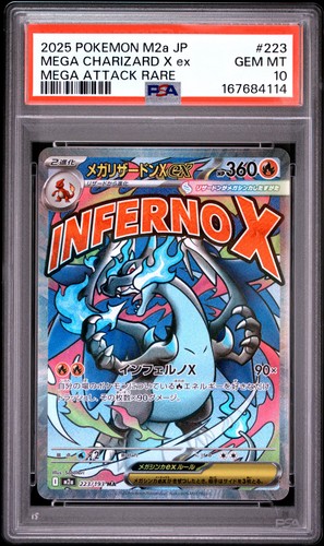 2025 POKEMON JAPANESE M2A-MEGA DREAM EX #223 MEGA CHARIZARD X EX PSA 10