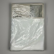 Ikea LENDA 100 Cotton Curtains with tie-backs 55x98" 1 pair, white - NEW