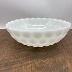 VTG Anchor Hocking Fire King White Milk Glass Bubble Bowl Serving Dish Bowl