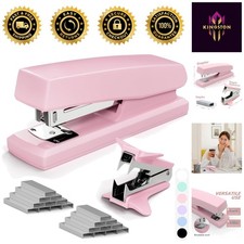 Modern Pink Stapler for Office School: 25 Sheets, Includes Staple Remover
