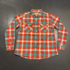 DIXXON Flannel Co Mens XL Orange Plaid The Slurp 7-Eleven Workwear Outdoors