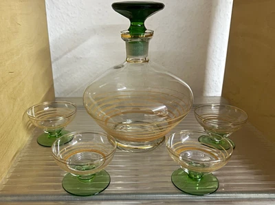 Vintage Art Déco / Mid-Century Likör-Set – Karaffe Gläser, 50er Jahre - Bild 1 von 4